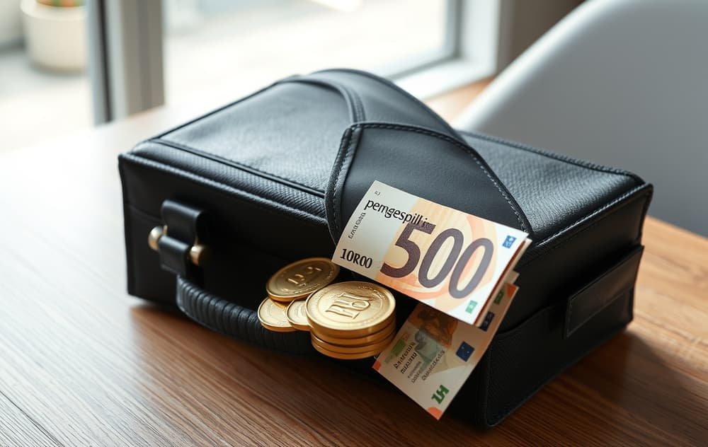 Illustrasjon av skattemelding med norske kroner og avkrysset felt for pengespill.